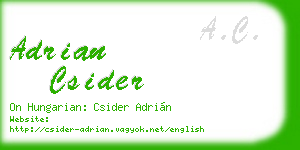adrian csider business card